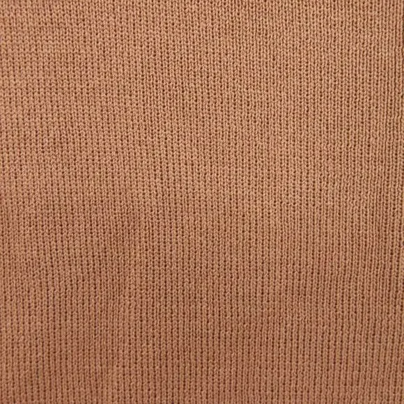 House of CB London Maxi Dress Tan Nude Ribbed Long Sleeve Slit Scoop Neck Large - Picture 8 of 11